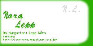 nora lepp business card