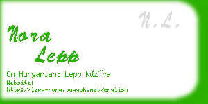 nora lepp business card